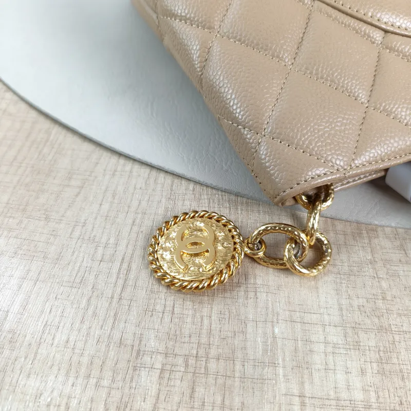Chanel Top Handle Bag Medallion Taupe Grained Calfskin Large 30 × 15 × 24 cm 7 — detail view 10 of 13