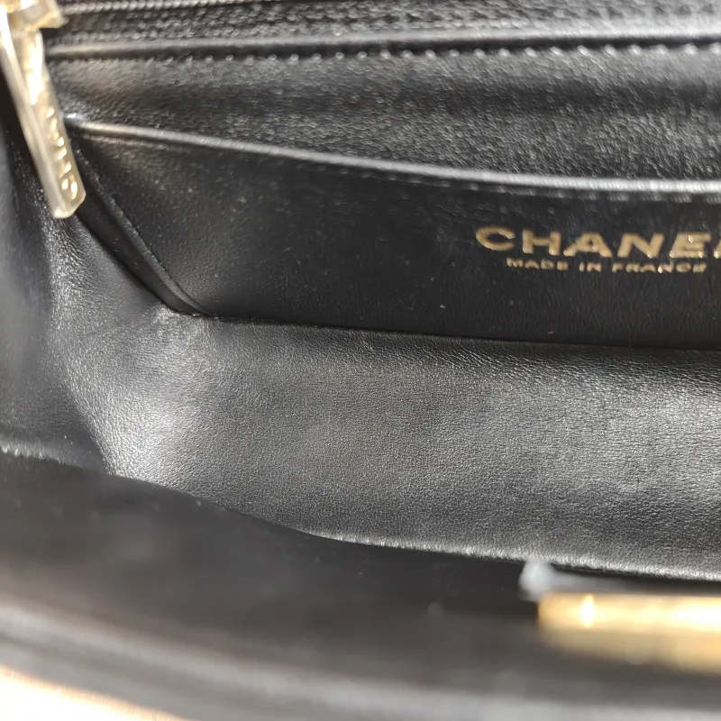 Chanel Crossbody Bag Classic Flap Large Mini CF Mini Black SL ambskin mini 20 × 6 × 12 cm — detail view 13 of 14