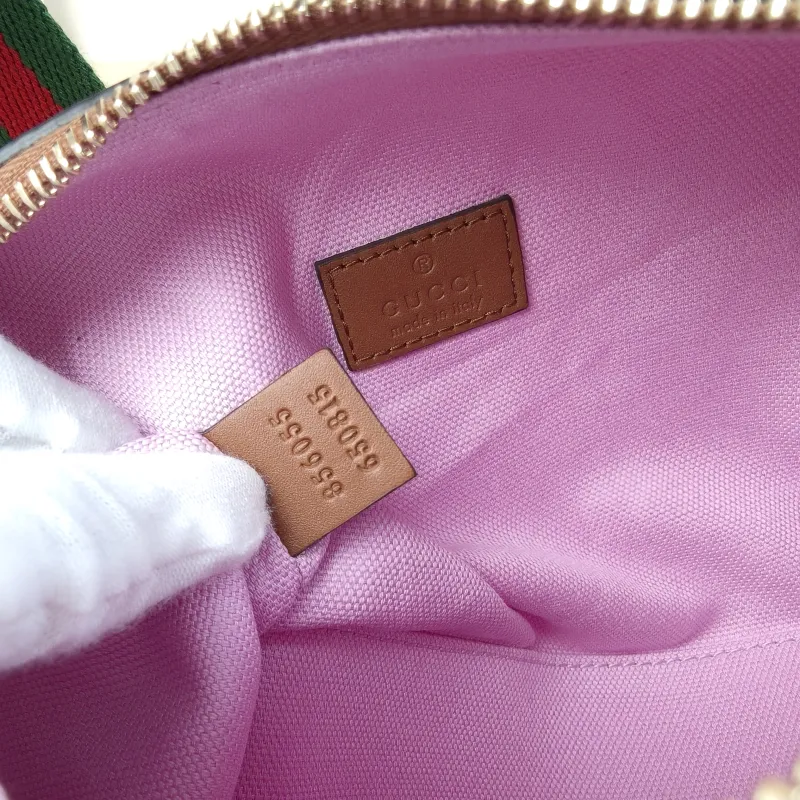 GUCCI Top Handle Bag Ophidia Pink Canvas One Size 20 × 12 × 13 cm — detail view 12 of 12