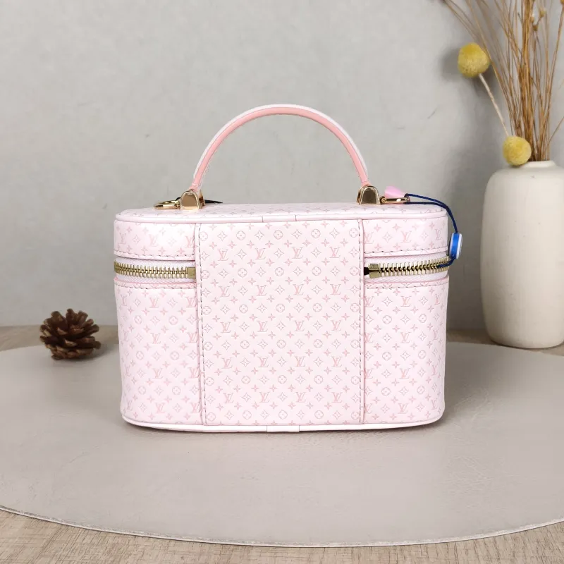 Louis Vuitton Shoulder Bag VANITY POUCH Cosmetic Bag Pink Calfskin One Size 19 × 6.5 × 11.5 cm — cover view 6 of 6