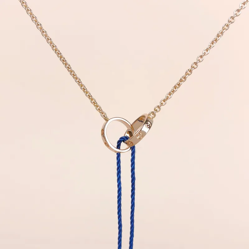 CARTIER Necklace Love Collection Pendant Rose Gold 18KR ose Gold One Size 43cm
