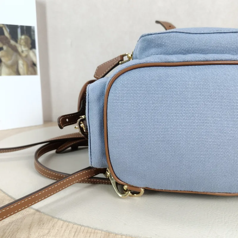 Miumiu Backpack Blue Brown Canvas One Size18 × 11 × 21 cm — detail view 10 of 13