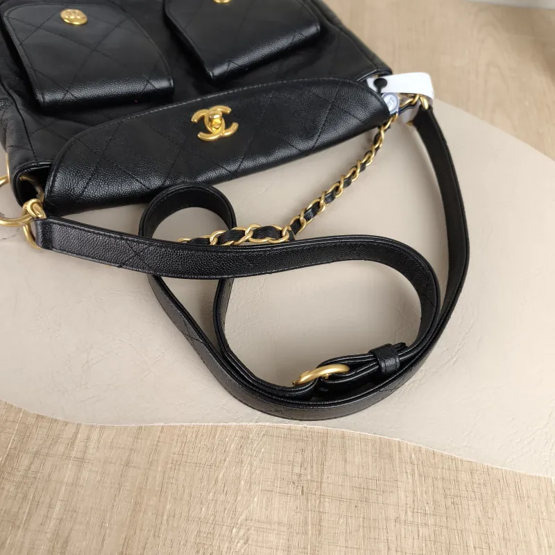 Chanel Shoulder Bag 25p hobo Black Grained Calfskin Small 24 × 5 × 19 cm — detail view 6 of 12