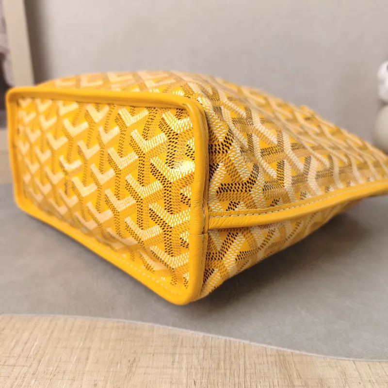 GOYARD Top Handle Bag ANJOU Shopping Tote Yellow PVC Mini 19.5 × 9 × 19.5 cm — detail view 5 of 13