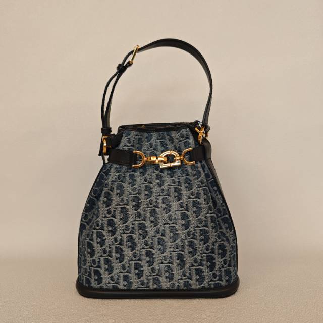 DIOR Shoulder Bag C'est bucket Bucket Bag Blue Canvas 24 × 10 × 25.5 cm — cover view 2 of 4