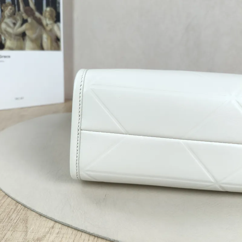 PRADA Top Handle Bag Tote Bag White Calfskin Small 24 × 10 × 18.5 cm — detail view 6 of 13