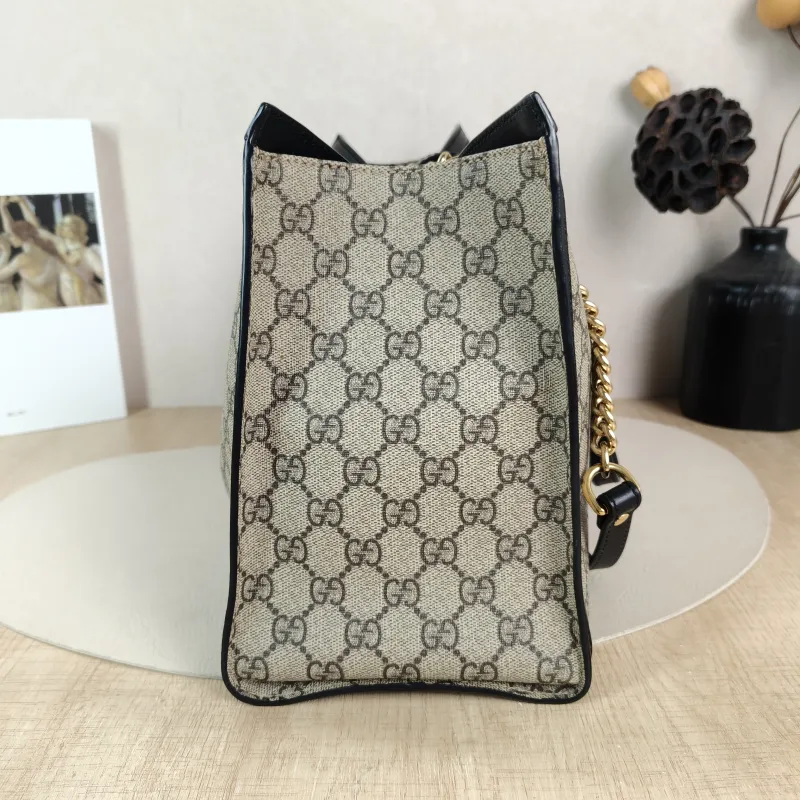GUCCI Shoulder Bag Padlock Tote Black Monogram PVC 35 × 14 × 23.5 cm — detail view 3 of 10