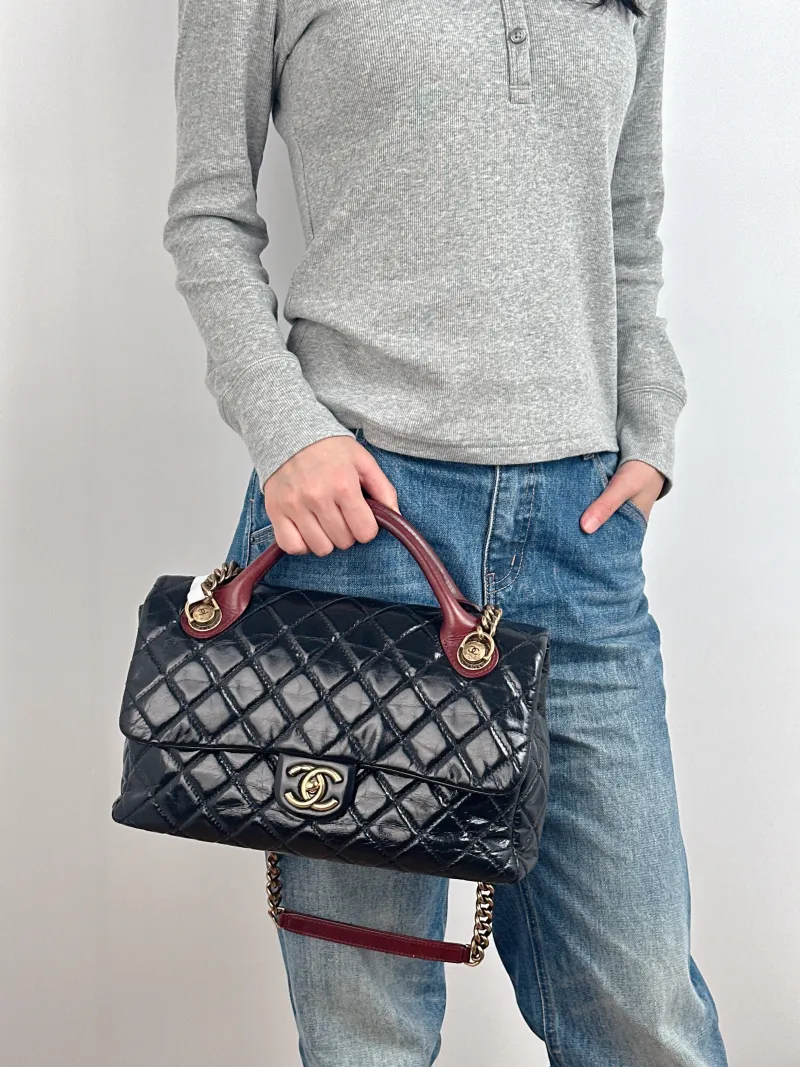 Chanel Top Handle Bag Top Handle Bag Black Calfskin 30 × 8 × 17.5 cm 19 — on-model view 2 of 2