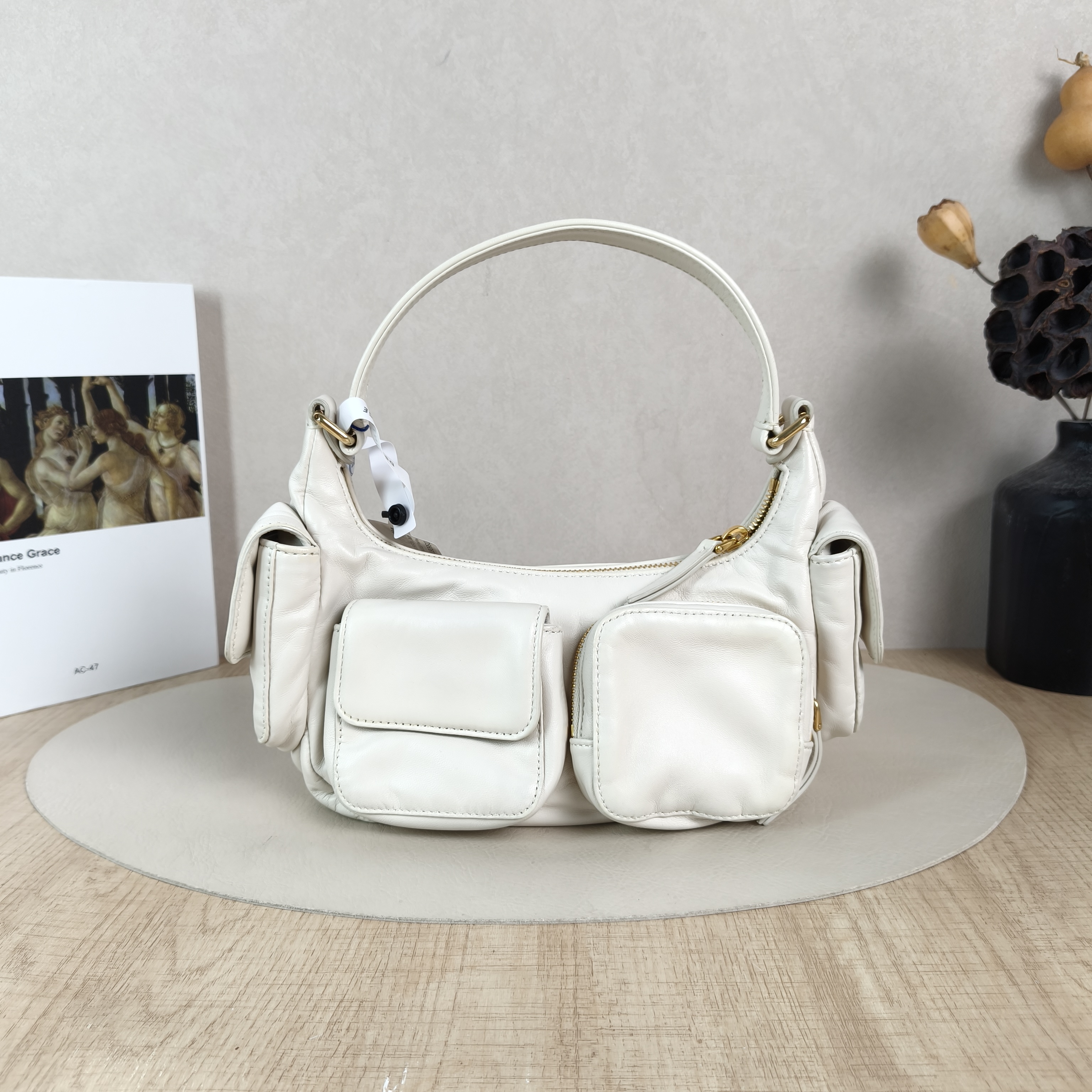 Miumiu Shoulder Bag Pocket White Lambskin Small21 × 6 × 12 cm — cover view 5 of 5