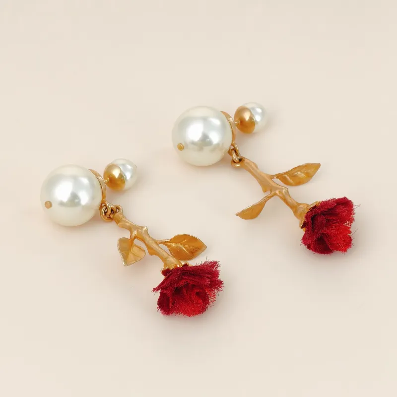 DIOR Jewelry · Earrings Red Pearl One Size — cover view 4 of 10