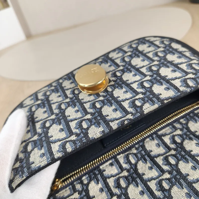 DIOR Shoulder Bag Médaillon Blue Canvas Small 21 × 5.5 × 12 cm — detail view 11 of 13