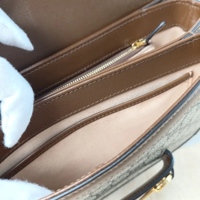 GUCCI Shoulder Bag Horsebit 1955 Horsebit Medium Monogram PVC Medium 25 × 8 × 18 cm — detail view 6 of 13