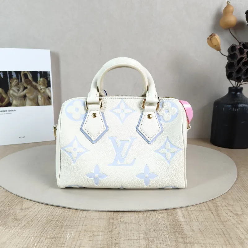 Louis Vuitton Crossbody Bag Speedy20 White · Blue Empreinte Embossed Calfskin Small 20.5 × 12 × 13.5 cm — cover view 2 of 6
