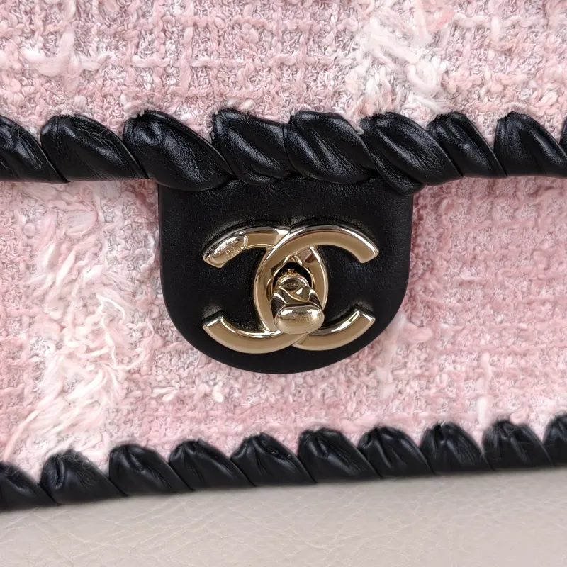 Chanel Crossbody Bag 22c Woven Pink One Size 19 × 5 × 15 cm — detail view 7 of 15