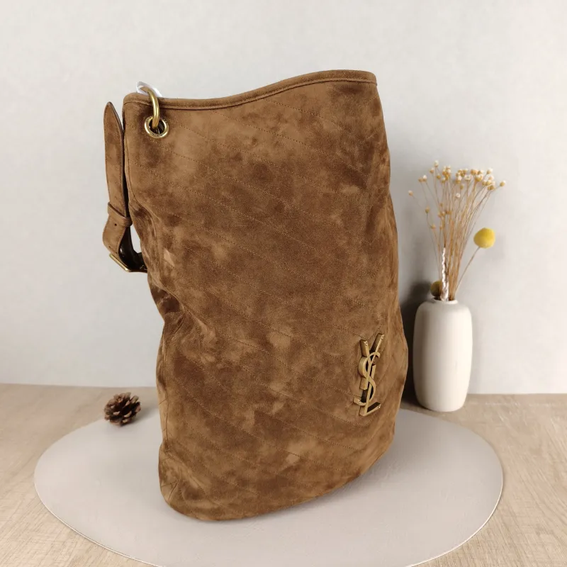 SAINT LAURENT Shoulder Bag Bucket Bag Brown Suede One Size 28 × 15 × 38 cm — cover view 6 of 6
