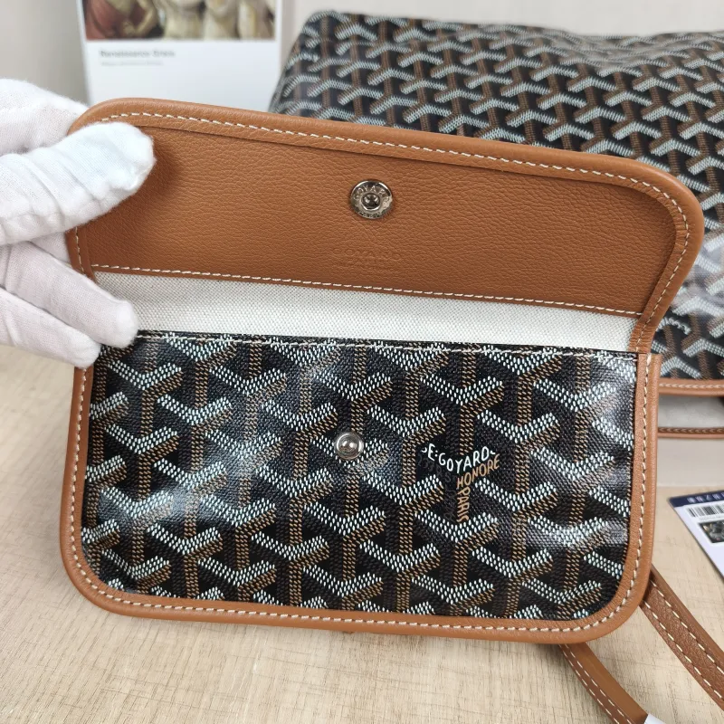 GOYARD Shoulder Bag SAINT LOUIS Shopping Tote Brown ine Canvas Small 34 × 15 × 28 cm — detail view 6 of 12