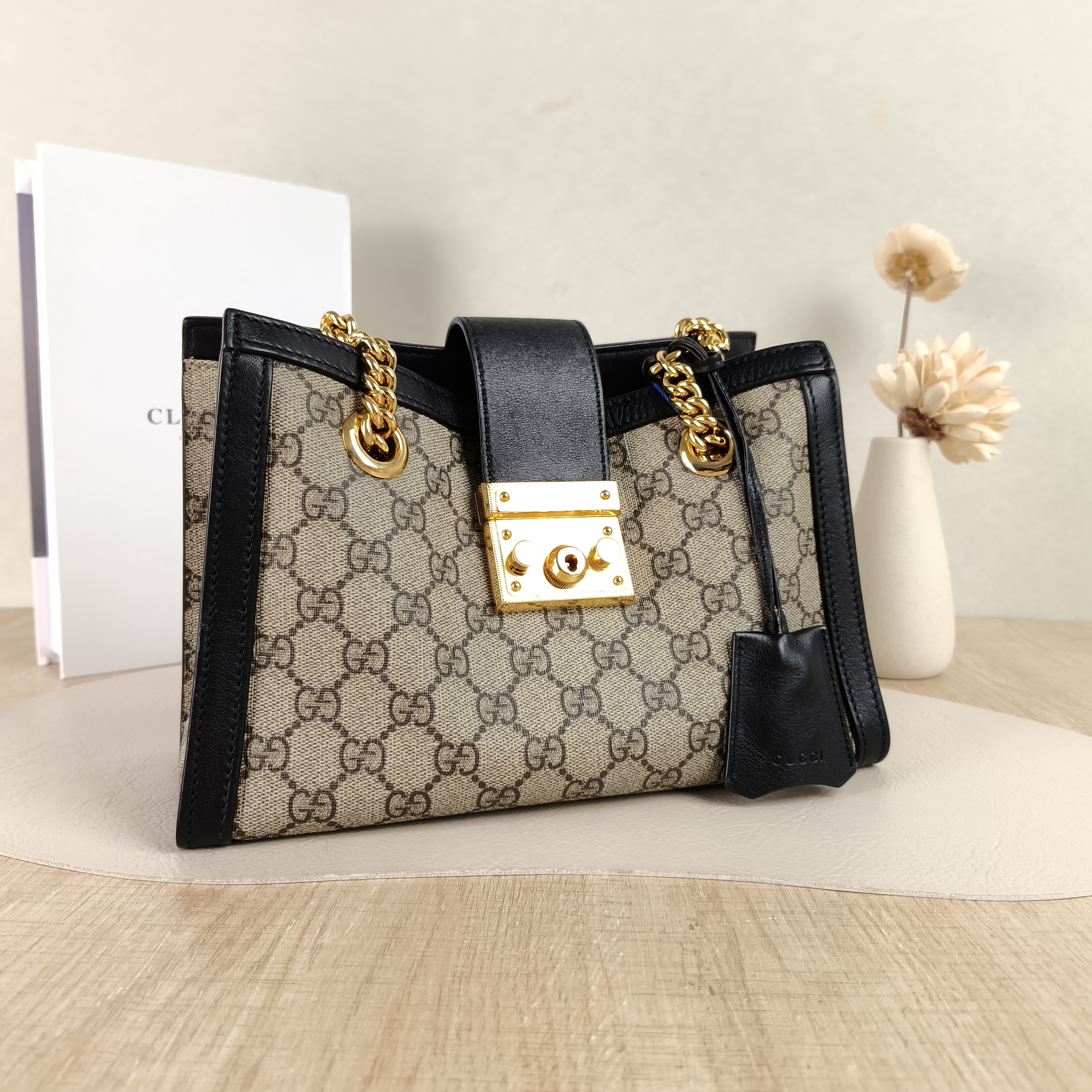 GUCCI Shoulder Bag Padlock Tote Black Monogram PVC Medium26 × 10 × 18 cm — cover view 4 of 5