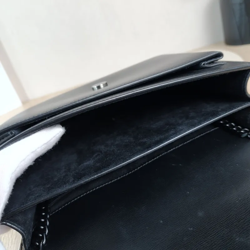 SAINT LAURENT Crossbody Bag SUNSET Black Calfskin Medium22 × 6.5 × 16 cm — detail view 6 of 13