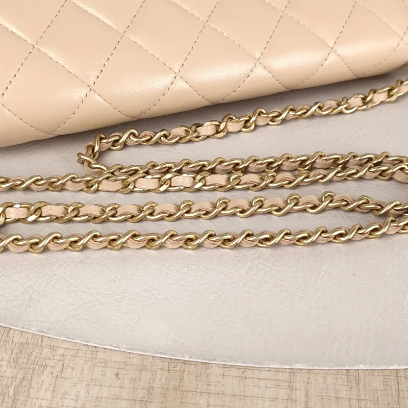 Chanel Crossbody Bag CF WOC Taupe Lambskin Mini 19.2 × 3.5 × 12.3 cm — detail view 12 of 14