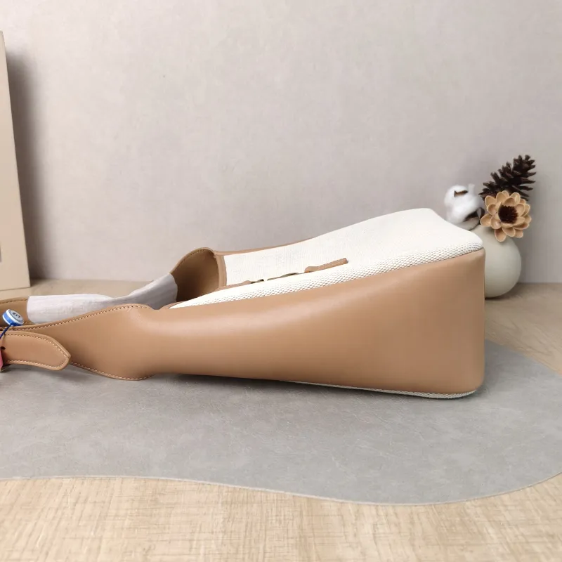 SAINT LAURENT Crossbody Bag LE 5 À 7 Hobo Inner Pouch Beige Brown Canvas Small 22.5 × 8.5 × 23 cm — detail view 13 of 14