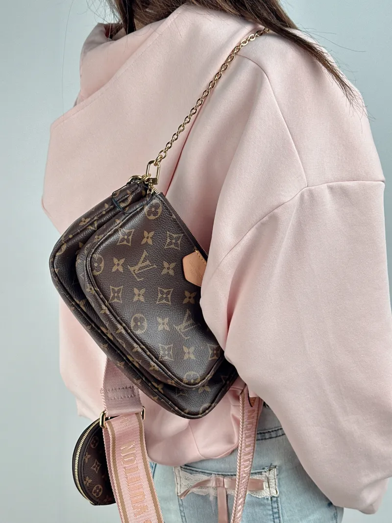 Louis Vuitton Crossbody Bag Multi Pochette Accessoires Shoulder Strap PVC Small 24 × 4 × 13.5 cm — on-model view 2 of 2
