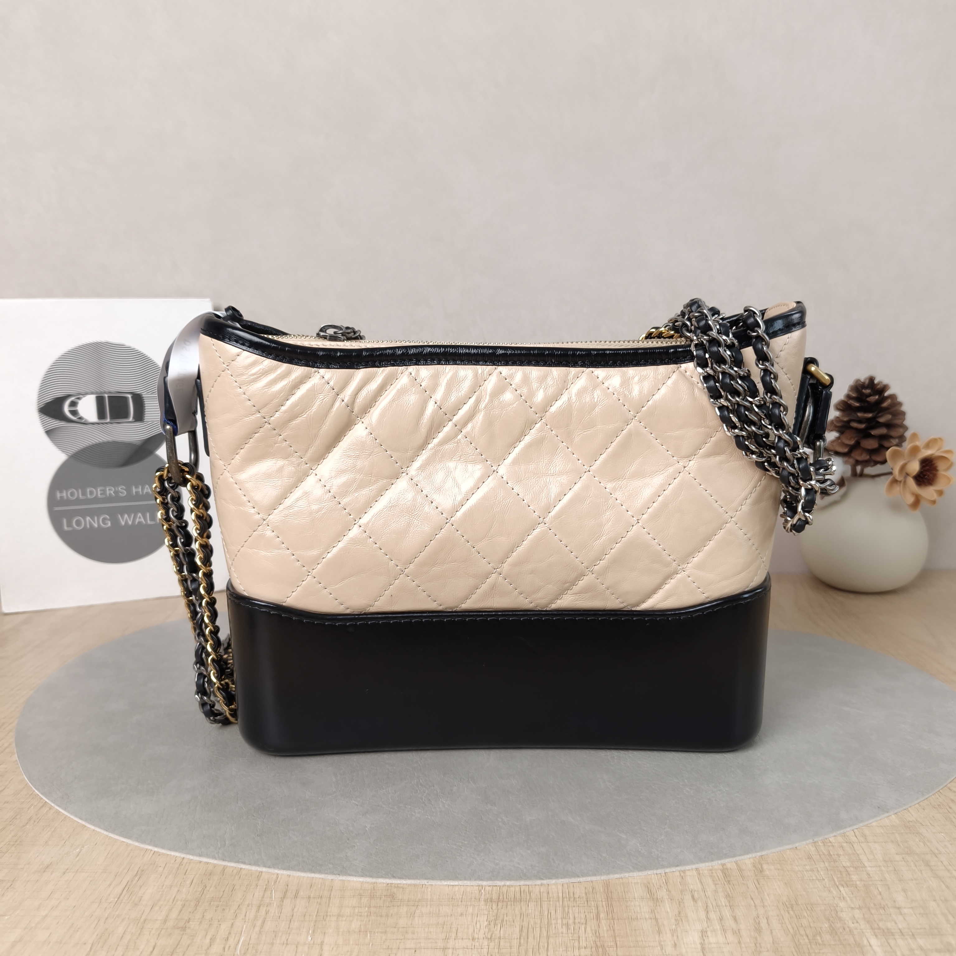 Chanel Crossbody Bag Gabrielle Gabrielle Bag Beige Black CC alfskin Medium26 × 9 × 20 cm — cover view 3 of 5