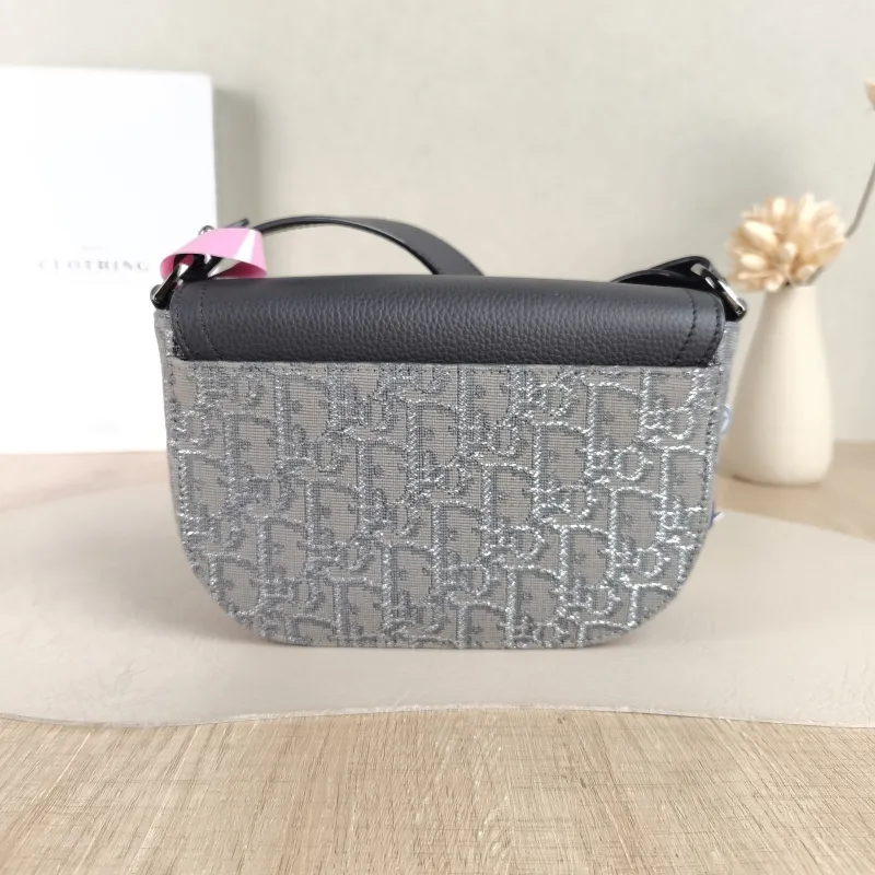 DIOR Crossbody Bag Grey Canvas Mini 20 × 5.5 × 13.5 cm — cover view 5 of 5