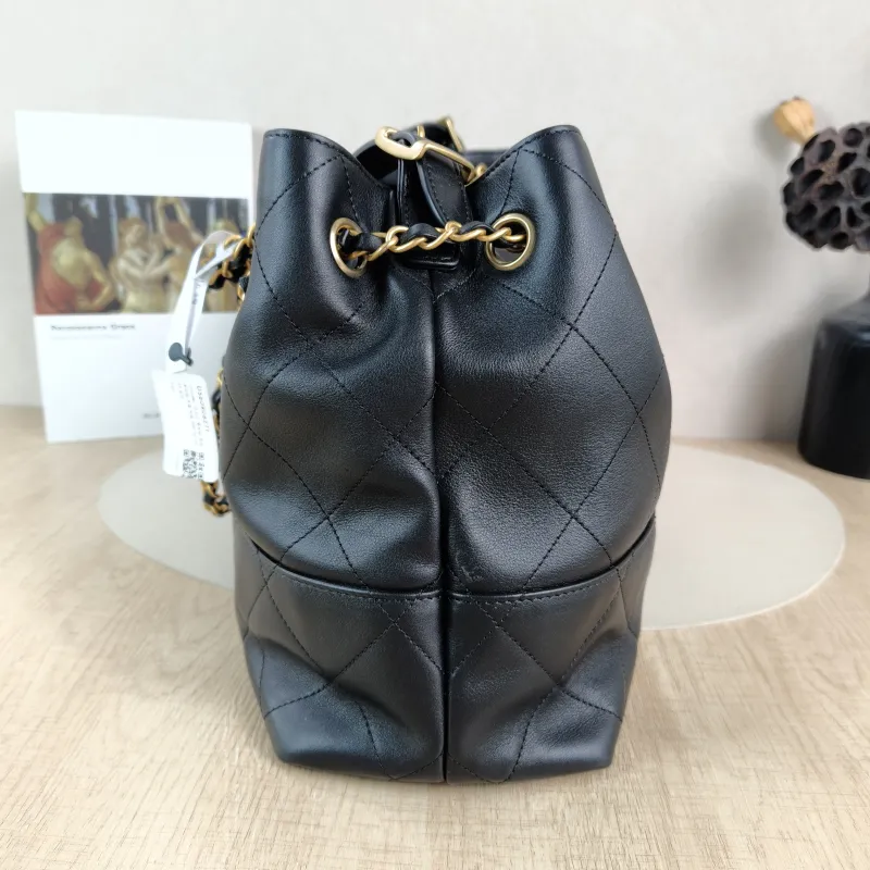 Chanel Shoulder Bag Top Handle Bag Black Calfskin One Size 36 × 14 × 24 cm — detail view 4 of 12