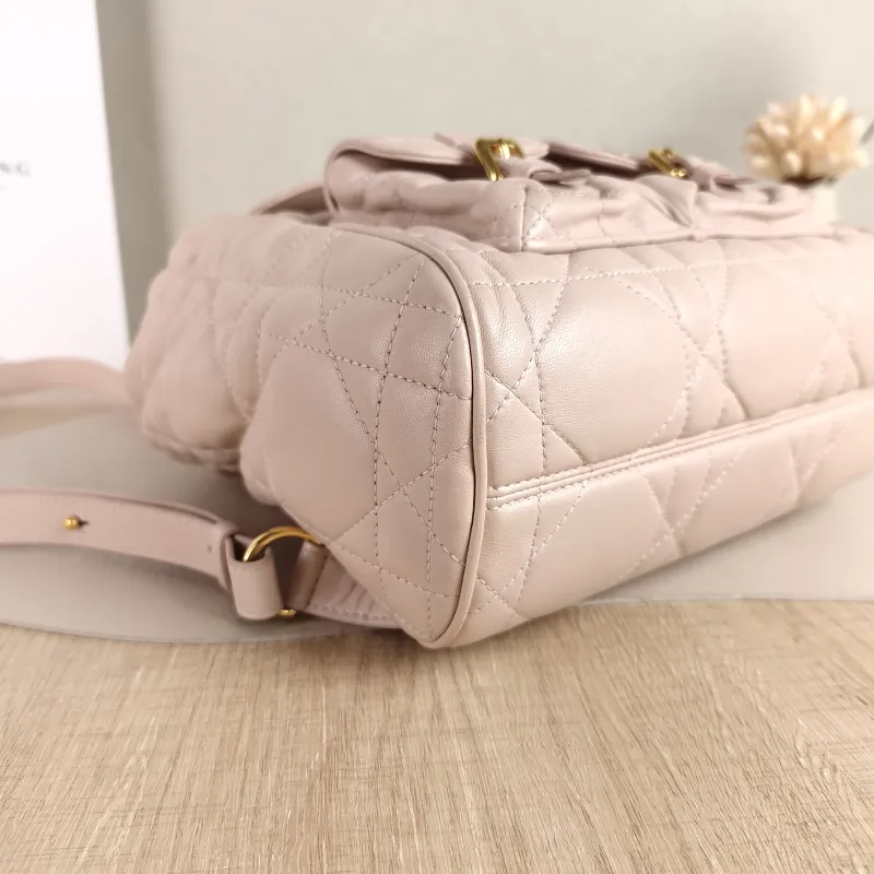 DIOR Backpack Caro Shoulder Bag Pink SL ambskin Medium 23 × 12.5 × 26.5 cm — detail view 7 of 11