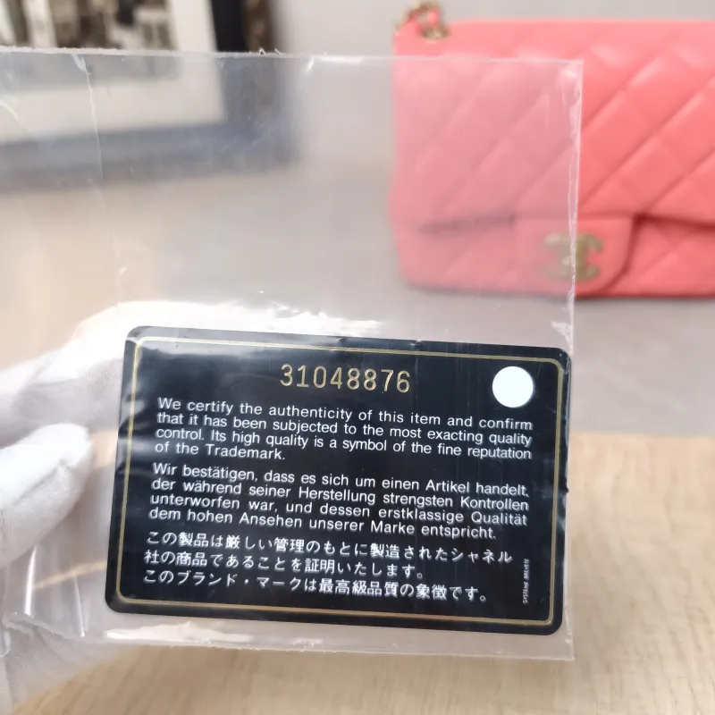 Chanel Crossbody Bag Pink Lambskinmini17 × 8 × 13.5 cm — detail view 6 of 19