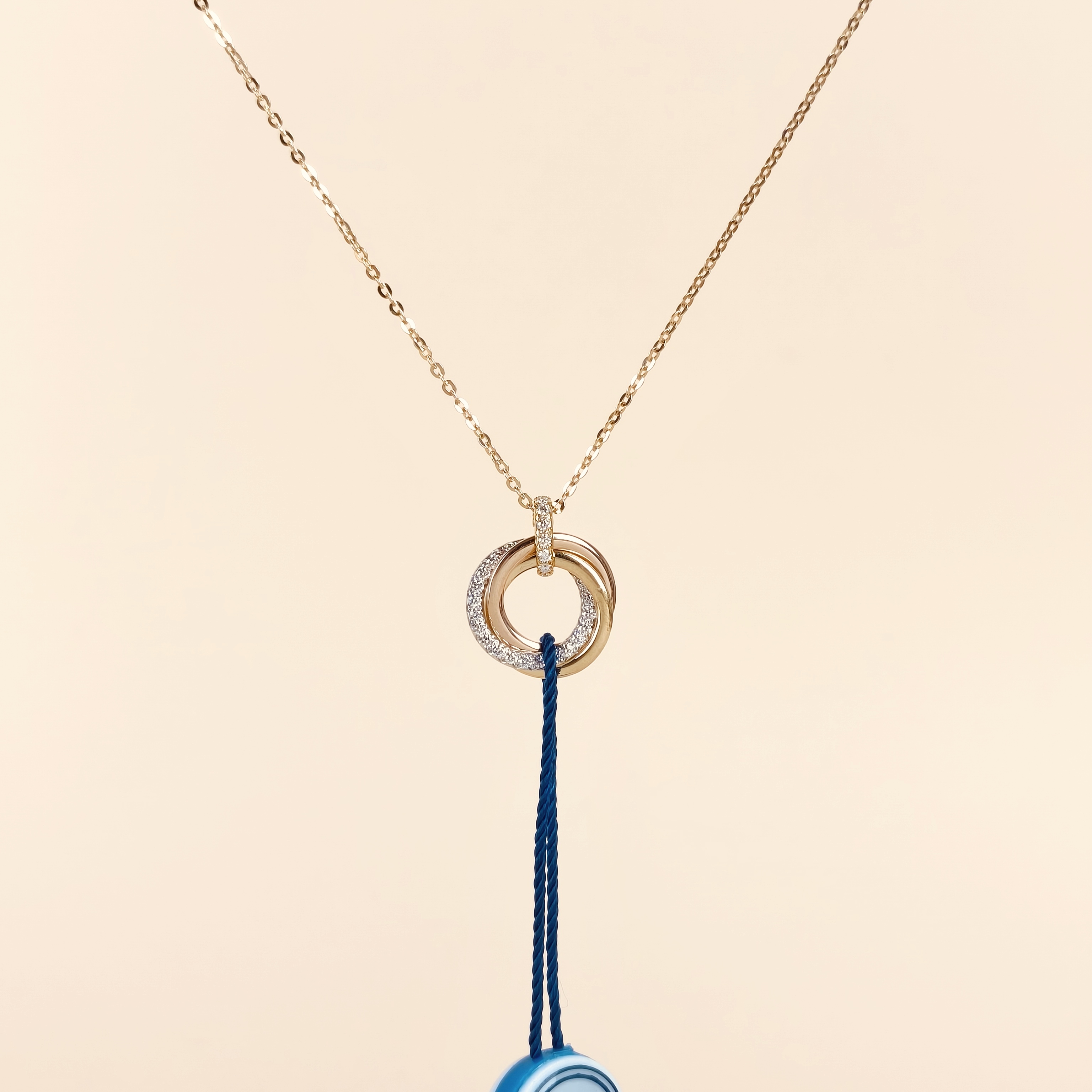 CARTIER Necklace Trinity Collection Necklace Diamond18KW hite Gold Yellow Gold Rose Gold Small Edition42cm