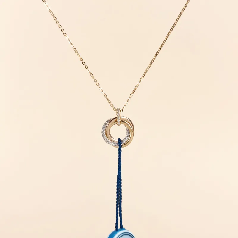 CARTIER Necklace Trinity Collection Necklace Diamond18KW hite Gold Yellow Gold Rose Gold Small Edition42cm