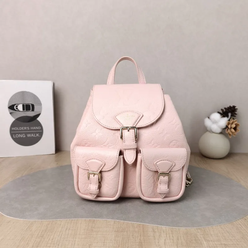 Louis Vuitton Backpack Backup Backpack Pink Calfskin One Size 20 × 14 × 22 cm