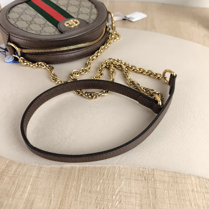 GUCCI Crossbody Bag Ophidia GG Round Bag Monogram PVC Mini 18 × 4.5 × 18 cm — detail view 10 of 10