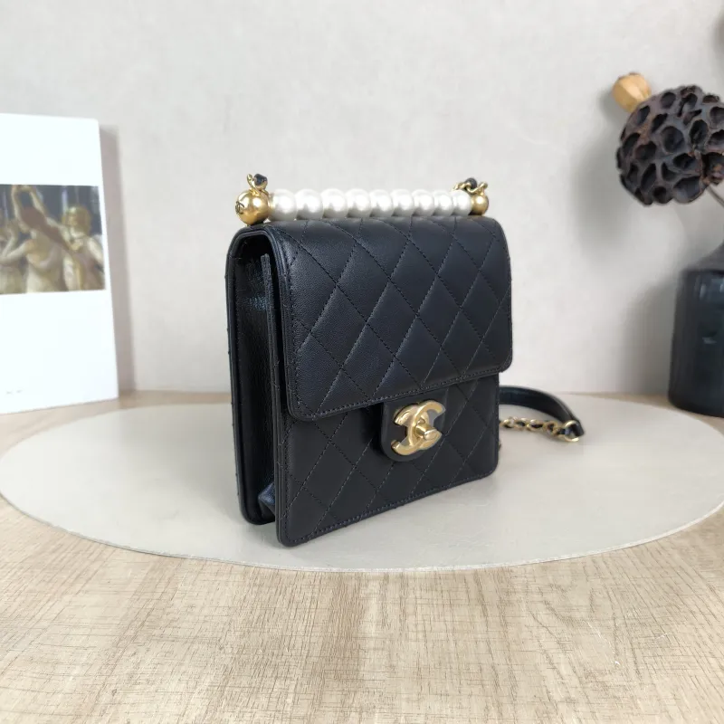 Chanel Crossbody Bag Pearl Crossbody Bag Black Calfskin One Size 15.5 × 5 × 15.5 cm 29 — cover view 3 of 6
