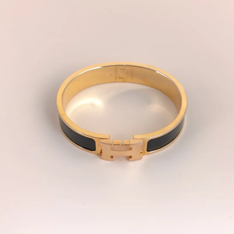Hermès Bangle Clic HB angle Black One Size 15.9cm