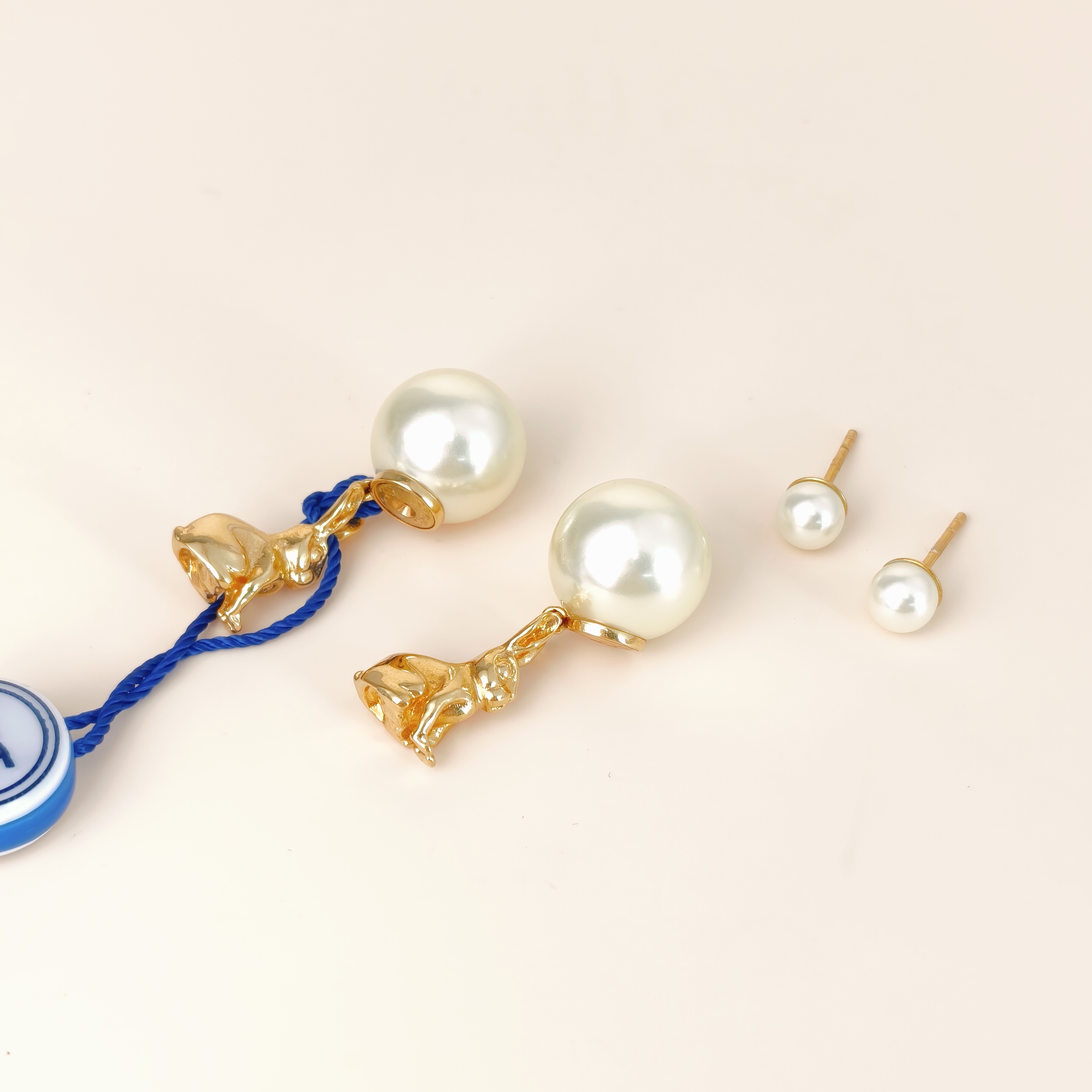 DIOR Earrings Pearl Gold Pearl One Size โ cover view 8 of 9