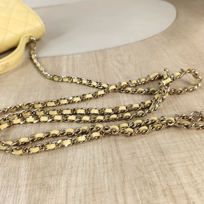 Chanel Backpack Backpack Yellow Grained Calfskin One Size 18 × 4 × 13 cm — detail view 8 of 12