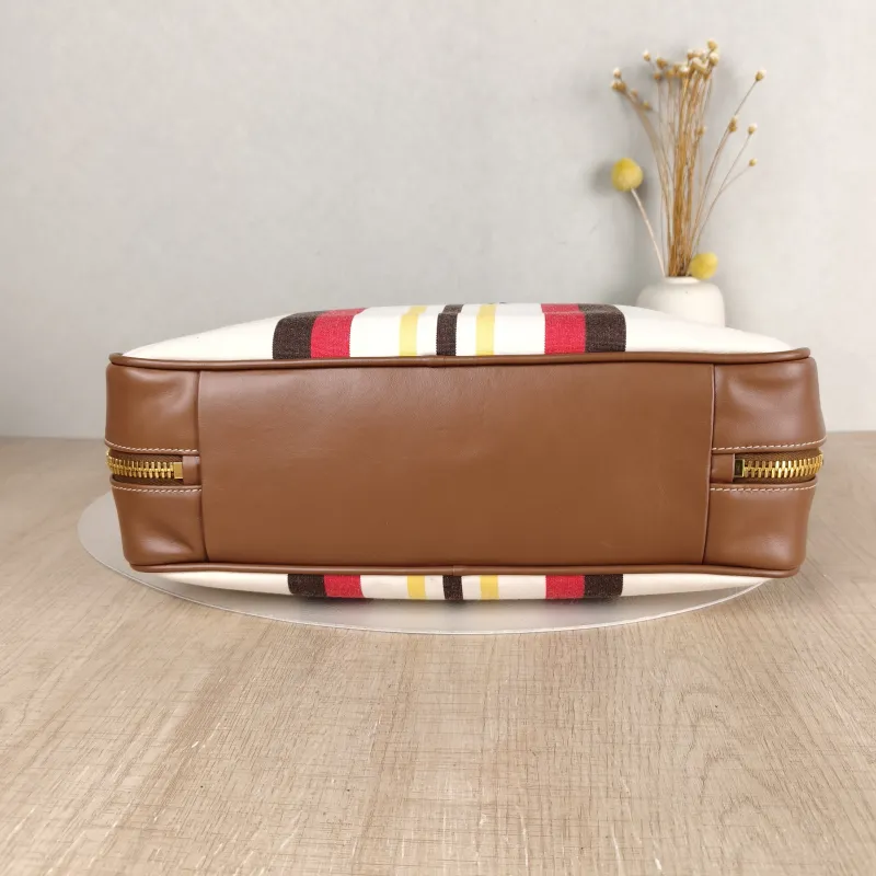 Miumiu Top Handle Bag Beau Colorblock Canvas · Calfskin Large 34 × 10 × 23 cm — cover view 2 of 5