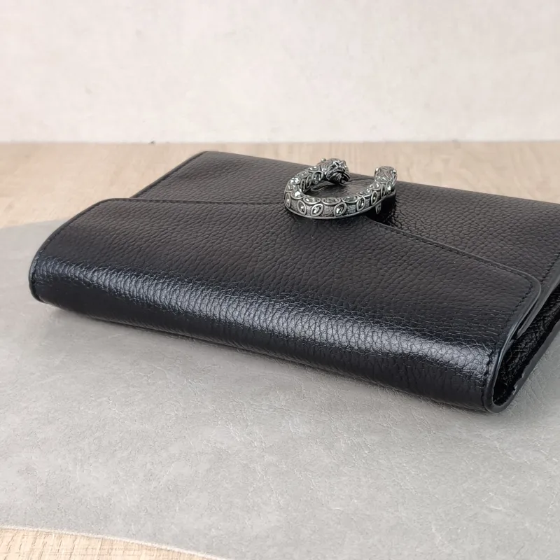 GUCCI Crossbody Bag Dionysus Collection Wallet woc Black Calfskin Mini 20 × 5 × 13 cm Conditioned — detail view 12 of 13