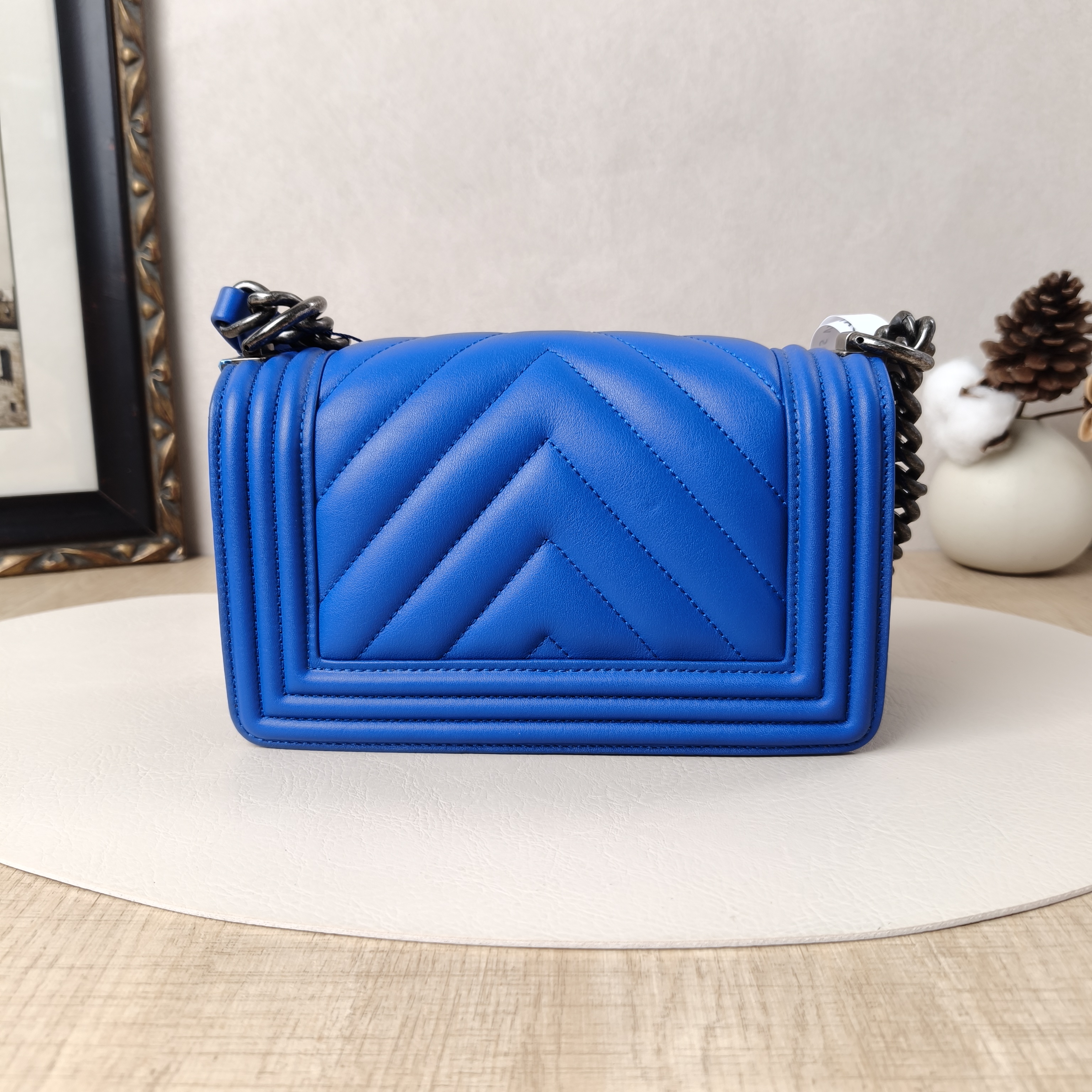 Chanel Crossbody Bagv leboy Blue Calfskin Small20.5 × 8.5 × 12 cm — cover view 3 of 10