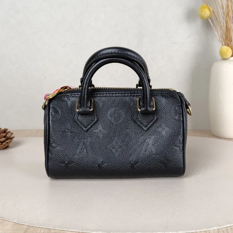 Louis Vuitton Crossbody Bag Speedy Nano Black Monogram Empreinte Embossed Calfskin nano 16 × 7.5 × 10 cm — cover view 2 of 5