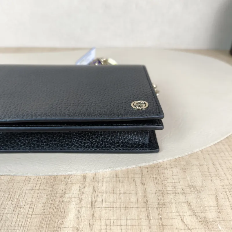 GUCCI Crossbody Bag G woc Black Calfskin One Size 19 × 2 × 11.5 cm — detail view 7 of 13