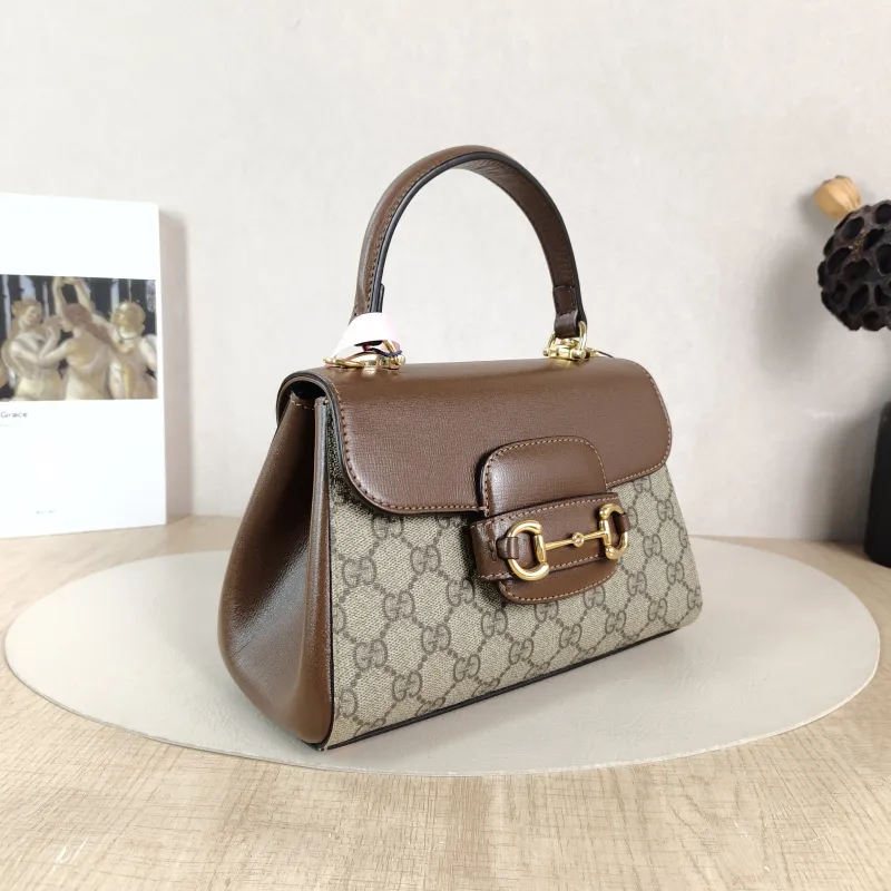 GUCCI Top Handle Bag Horsebit 1955Collection Top Handle Bag Monogram PVC Small 22 × 10.5 × 16 cm — cover view 3 of 5