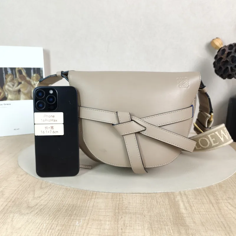 LOEWE Crossbody Bag Gate Grey Calfskin Medium 25 × 11.5 × 19 cm — cover view 2 of 5