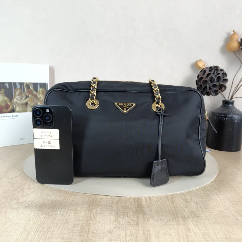 PRADA Shoulder Bag Shoulder Bag Black Nylon One Size 35 × 9 × 20 cm — cover view 5 of 6