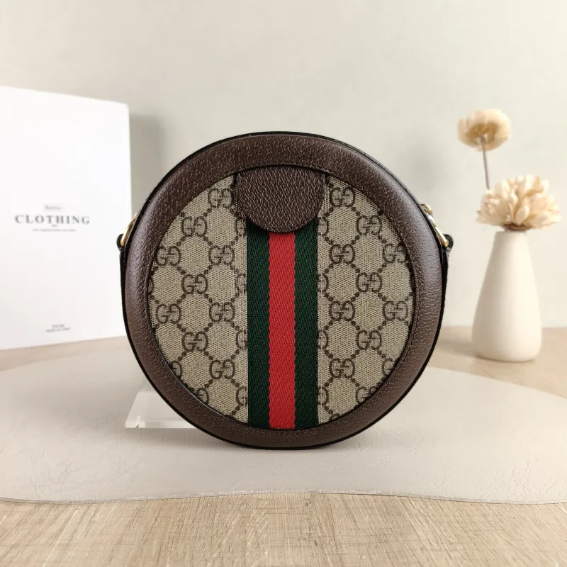 GUCCI Crossbody Bag Ophidia GG Round Bag Monogram PVC Mini 18 × 4.5 × 18 cm — cover view 3 of 5