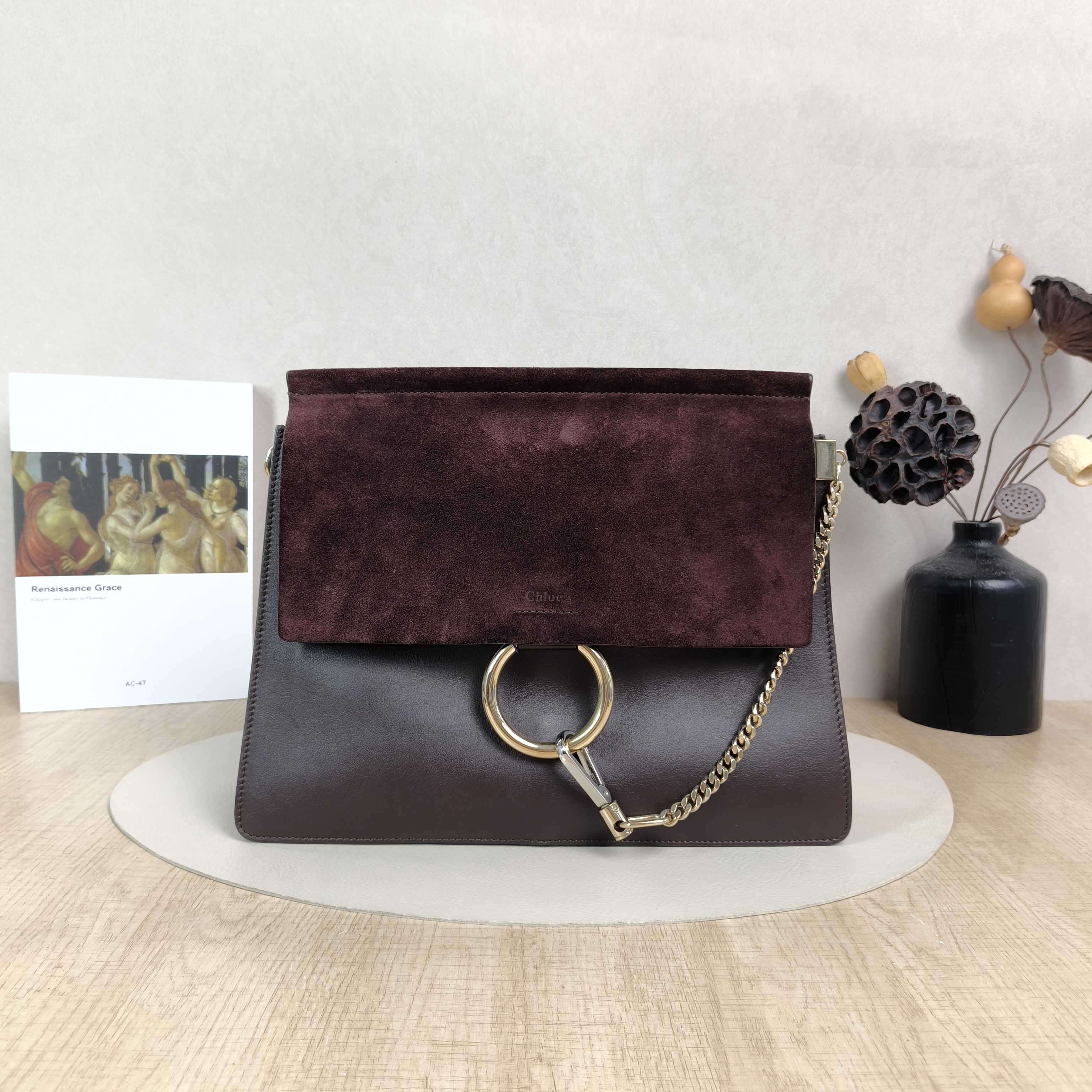 Chloé Shoulder Bagfaye Crossbody Bag Brown Suede One Size32 × 6 × 24 cm