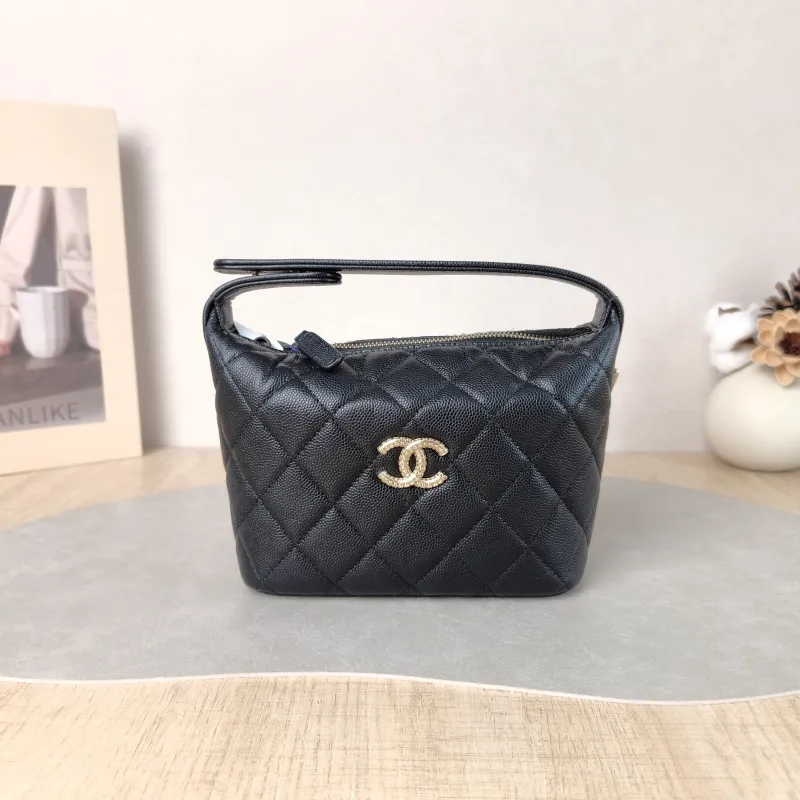 Chanel Crossbody Bag Crossbody Bag Black Grained Calfskin One Size 16 × 6.5 × 12.5 cm