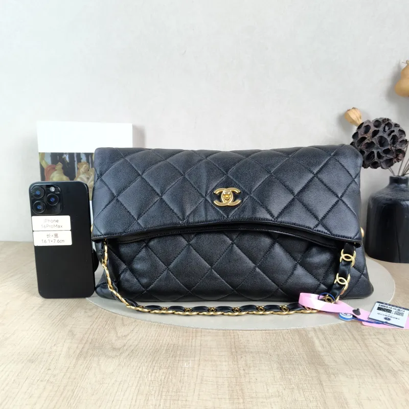 Chanel Shoulder Bag hobo Black Lambskin One Size 39 × 9 × 23 cm — cover view 5 of 5